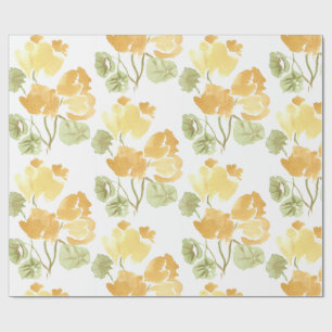 Yellow Bloom Matte Wrapping Paper