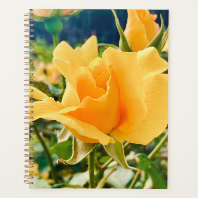 Yellow Bloom Spiral Planner (Front)