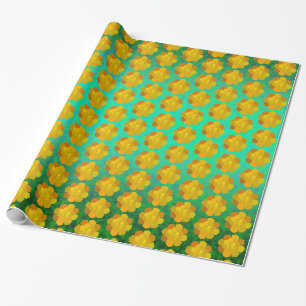 Yellow Blooming Flower Wrapping Paper