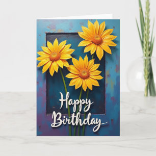 Yellow Blossom Birthday Wish Card
