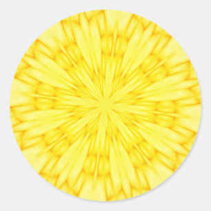 Yellow Blossom Fractal Classic Round Sticker
