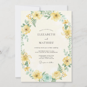 Yellow Blossom Whimsical Wedding Invitation