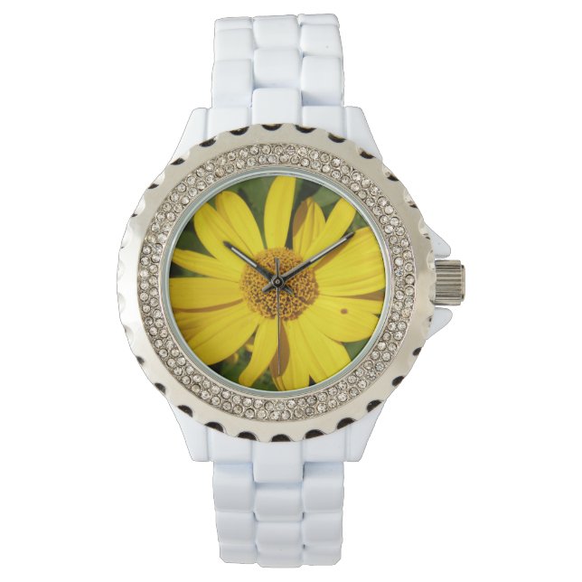 Yellow blossom with green leaves watch (Front)
