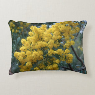 Yellow Blossoming Australian Yellow Wattle Tree, Decorative Cushion