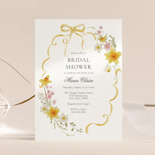 Yellow Blossoms and Bows Bridal Shower Invitation