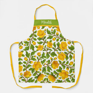 Yellow Blossoms & Green Leaves Apron