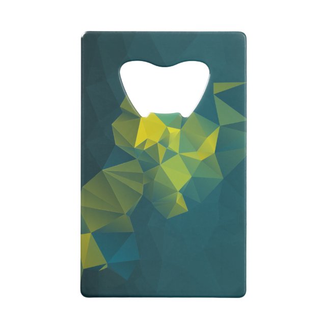 Yellow Blue Abstract Geometric Pyramid Pattern (Front)