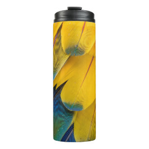 Yellow blue and red birds of paradise flower thermal tumbler