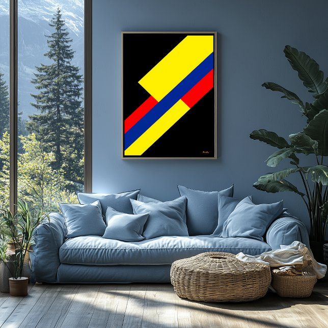 Yellow, Blue and Red Diagonal Bauhaus Design Poster (Creator Uploaded)