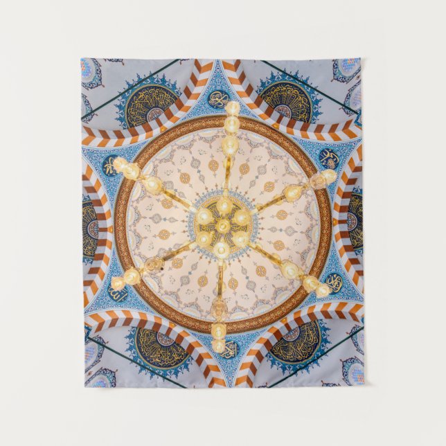 Yellow, blue, and yellow ceiling design tapestry (Front)