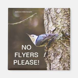 Yellow & Blue bird No Flyers Please Magnet