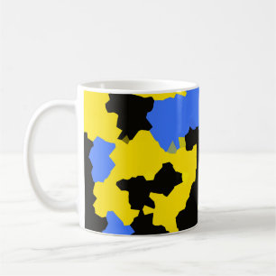 Yellow Blue Black Abstract Design Coffee Mug