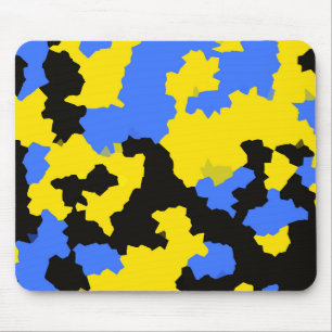 Yellow Blue Black Abstract Design Mouse Pad