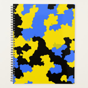 Yellow Blue Black Abstract Design Planner
