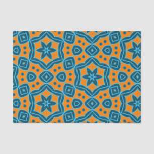 Yellow & Blue Boho Stylish Geometric Pattern Tissue Paper