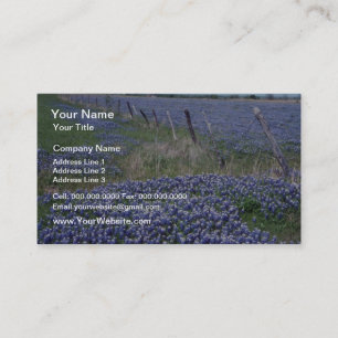 Yellow Blue bonnets flowers Business Card