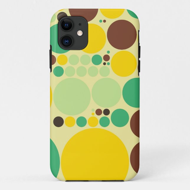 Yellow, Blue, Brown Polka Dots Seamless Pattern Case-Mate iPhone Case (Back)