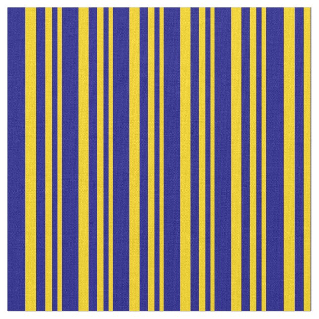 Yellow & Blue Coloured Lines Pattern Fabric (Close Up)