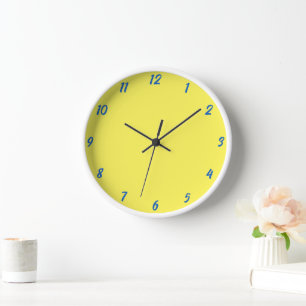 Yellow Blue Colourful Bright Custom Colour Cute Gi Clock