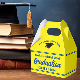 Yellow Blue Congratulations 2025 Graduation Party Favour Box
