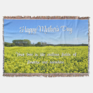 Yellow & Blue Country Bliss - Custom Mother's Day Throw Blanket