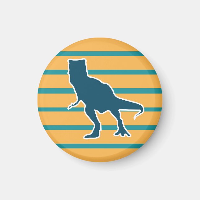 Yellow blue dinosaur t-rex magnet (Front)