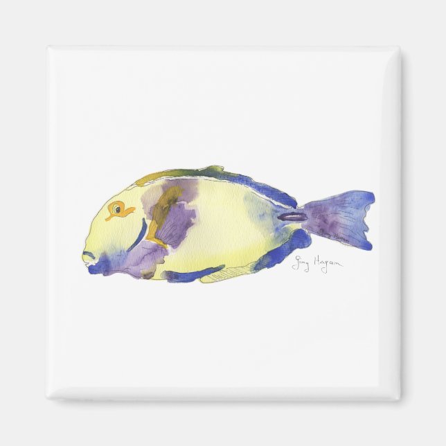 Yellow/Blue Fish Magnet (Front)