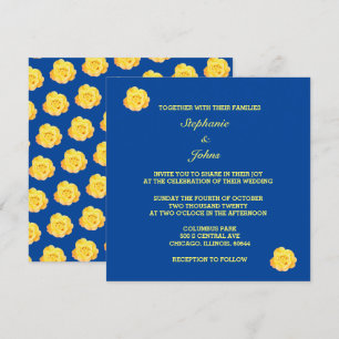 Yellow Blue Floral Garden Elegant Classy Wedding