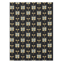 Yellow Blue Flowers On Black For Elegant Decor