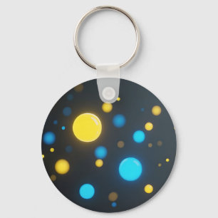 Yellow Blue Glowing Orbs Key Ring