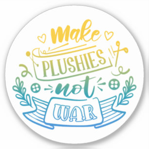 Yellow Blue Gradient Peace Quote for Plush Makers