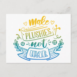 Yellow Blue Gradient Peace Quote for Plush Makers  Postcard