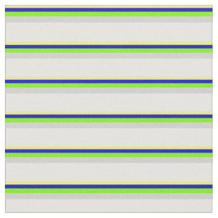 Yellow, Blue, Green, Light Grey, and Mint Cream Fabric