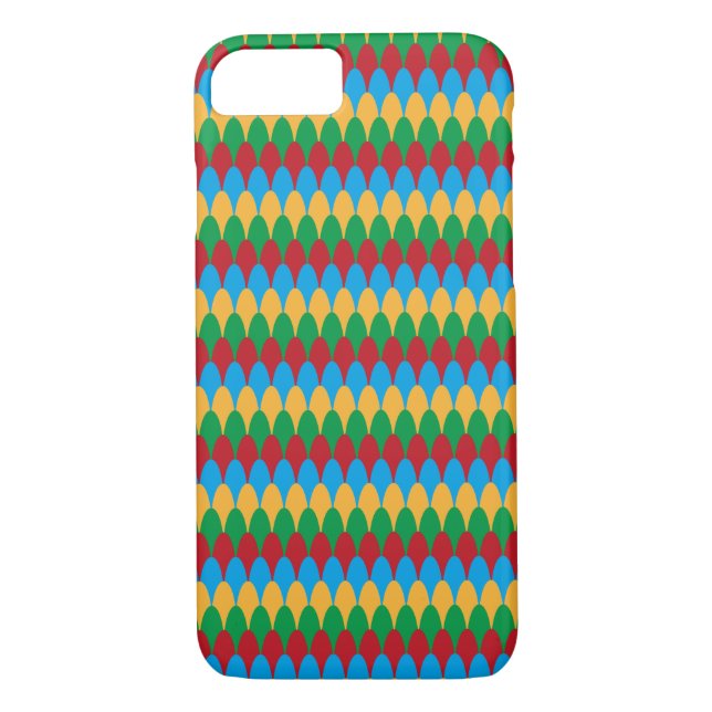 Yellow Blue Green & Red Geometric Scallops Case-Mate iPhone Case (Back)