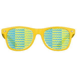 Yellow Blue Green Stripes Seamless Pattern Retro Sunglasses