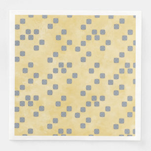 Yellow, Blue Grey Contemporary Polka Dots Pattern Napkin