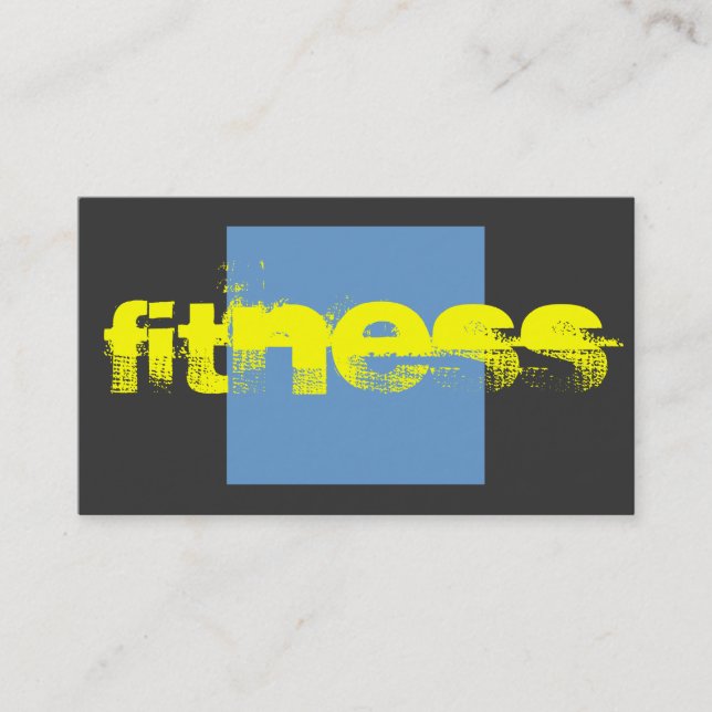 Yellow Blue Grey Trainer Fitness Business Card (Front)