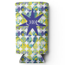 Yellow Blue Grunge Texture Circle Pattern Art.