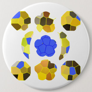 Yellow Blue Illustration Fancy shapes 6 Cm Round Badge