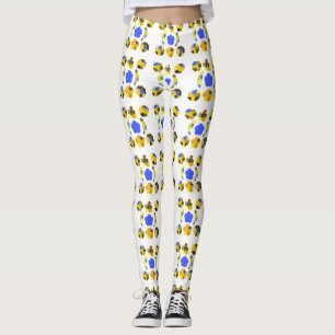 Yellow Blue Illustration Fancy shapes Leggings