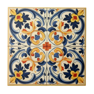 Yellow Blue Italian Tile