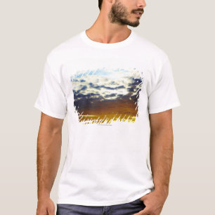 Yellow Blue Moody Sunset with Clouds T-Shirt