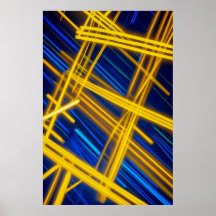 Yellow Blue Neon Cyberpunk Abstract Light Trails