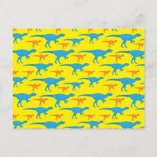 Yellow Blue Orange Dinosaur Designs Pattern Gifts Postcard