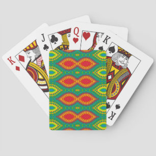 Yellow Blue Orange Green Red Design ~ Playing Cards