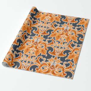 Yellow blue Ornament Seamless Background Patternab Wrapping Paper