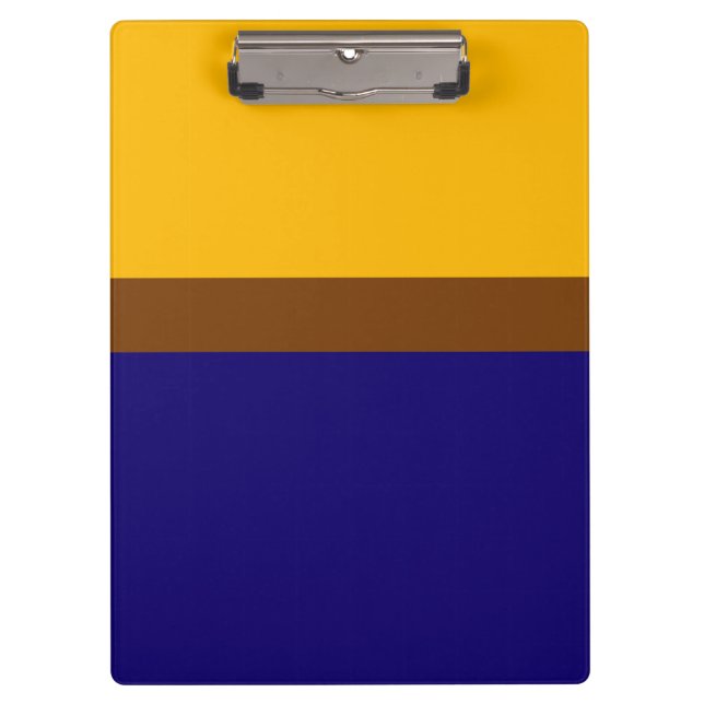 Yellow Blue Plain Colour Block Design  Clipboard (Front)