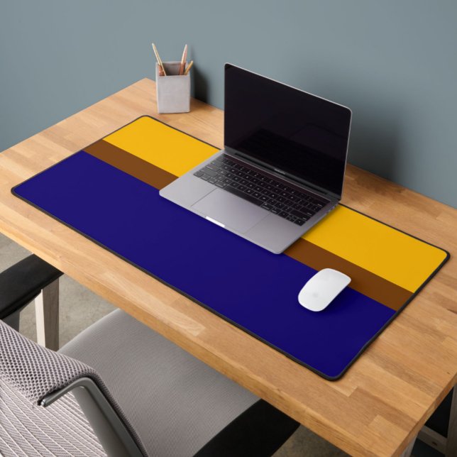 Yellow Blue Plain Colour Block Design  Desk Mat (Creator Uploaded)