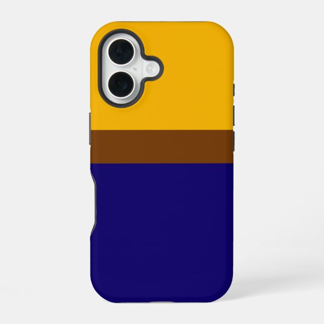 Yellow Blue Plain Colour Block Design  iPhone 16 Case (Back)