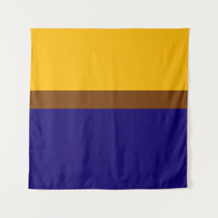 Yellow Blue Plain Colour Block Design Tapestry